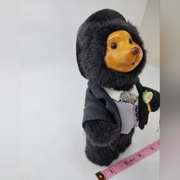 Vintage 1990 Applause Raike's Groom Bear Robert Rikes Wooden Face - Picture 9 of 9